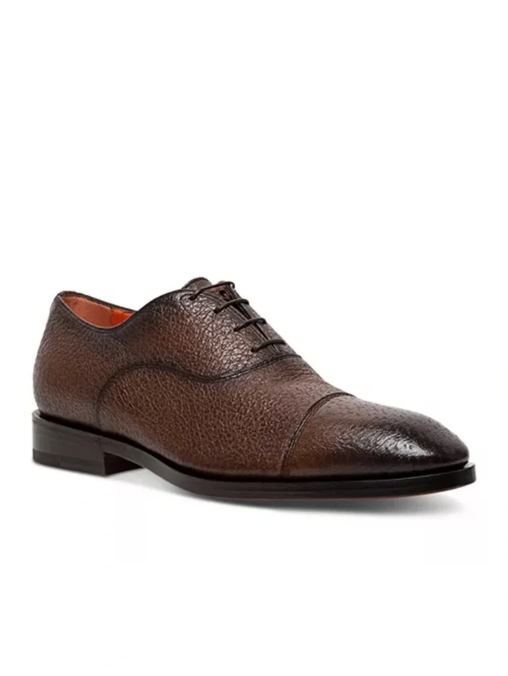 Santoni Men's Simon Cap Toe Oxfords in Cognac, Size UK10 US11 New +DustBag